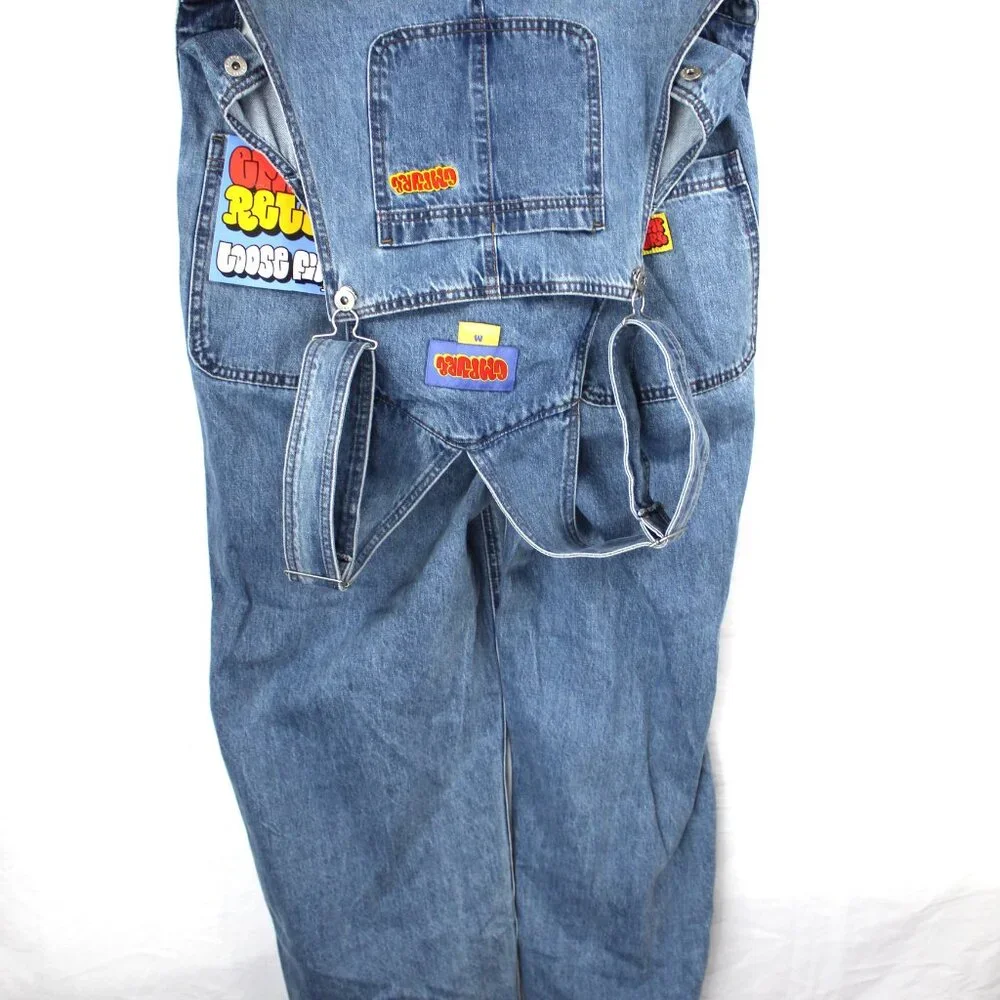 Empyre SK8 Bib Blake Overalls Men's Blue Relaxed Loose Fit Denim Jean Sz M NWT - Picture 10 of 10